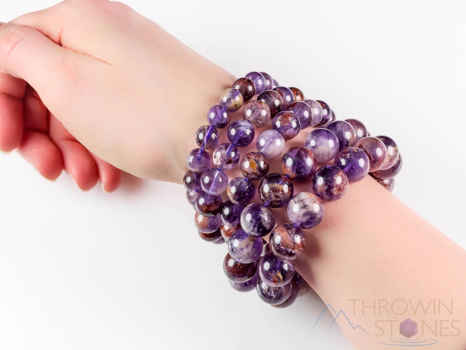 AMETHYST Crystal Bracelet - Round Beads - Beaded Bracelet, Birthstone Bracelet, Handmade Jewelry, Healing Crystal Bracelet, E1559