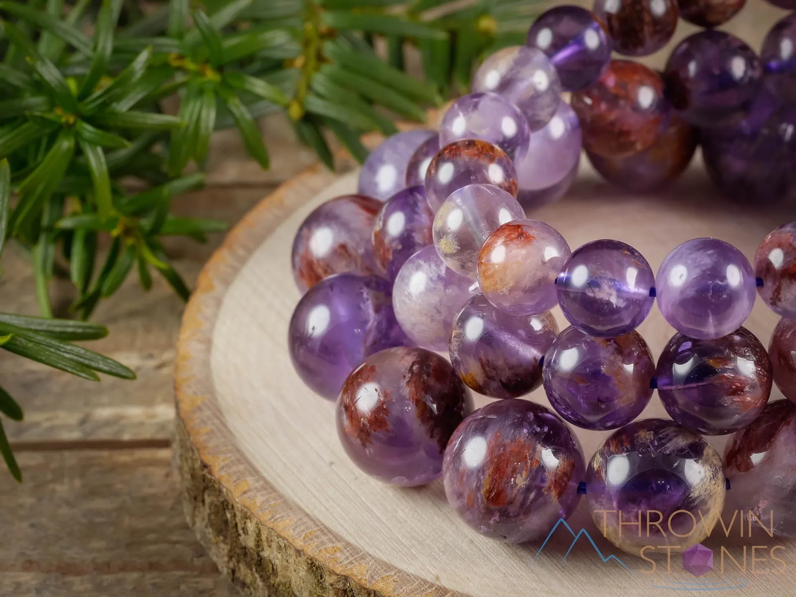 AMETHYST Crystal Bracelet - Round Beads - Beaded Bracelet, Birthstone Bracelet, Handmade Jewelry, Healing Crystal Bracelet, E1559