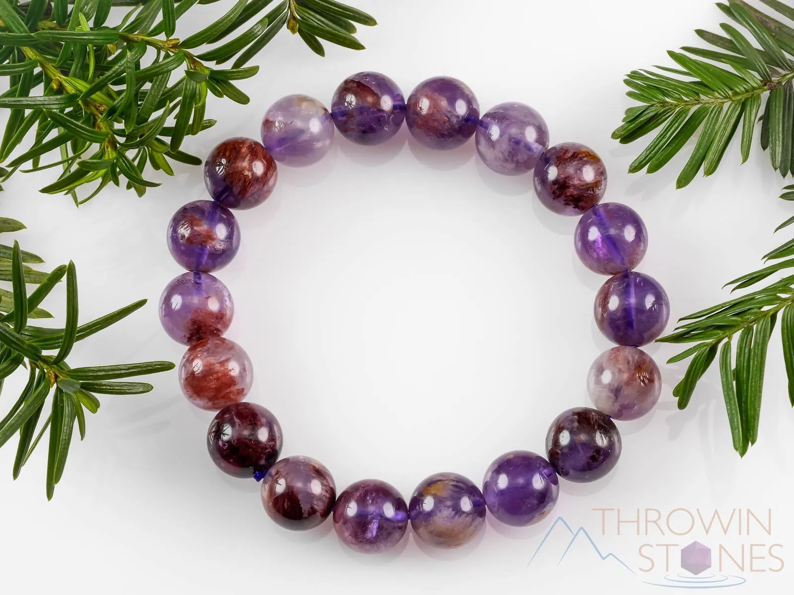 AMETHYST Crystal Bracelet - Round Beads - Beaded Bracelet, Birthstone Bracelet, Handmade Jewelry, Healing Crystal Bracelet, E1559