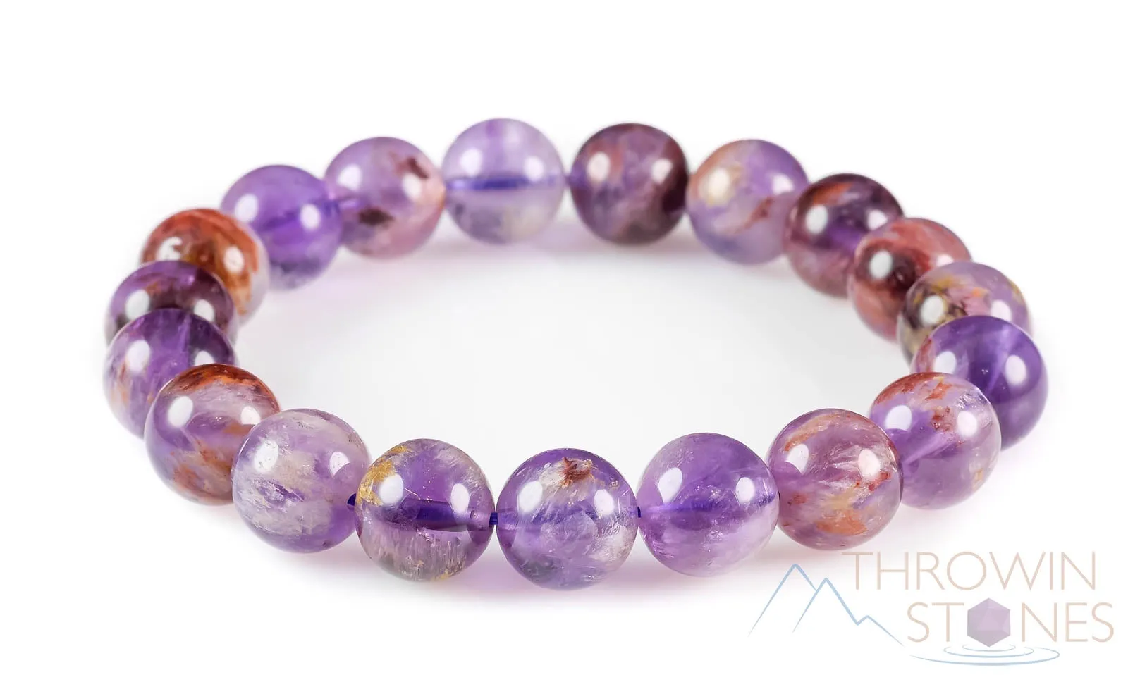 AMETHYST Crystal Bracelet - Round Beads - Beaded Bracelet, Birthstone Bracelet, Handmade Jewelry, Healing Crystal Bracelet, E1559