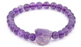 Amethyst Elestial Gloss Raw Gemstone Bracelet