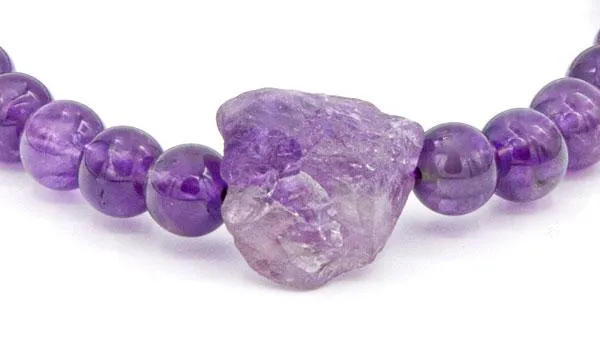 Amethyst Elestial Gloss Raw Gemstone Bracelet