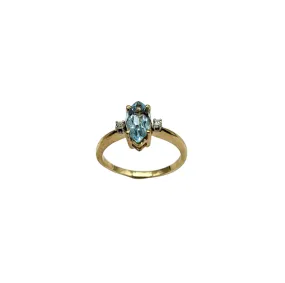 Aquamarine and Diamond Ring