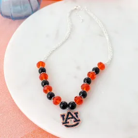 Auburn Crystal Bead 18 - 20" Necklace w/ Crystal Logo