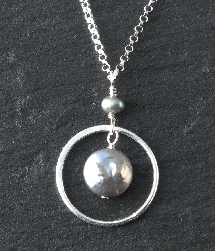 Aviva Spring Necklace (pewter)