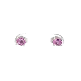 Baikalla™ 14k White Gold Natural Pink Sapphire Earrings