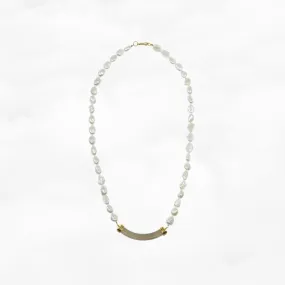 Baroque Pearl Crystal Curve Tube Necklace