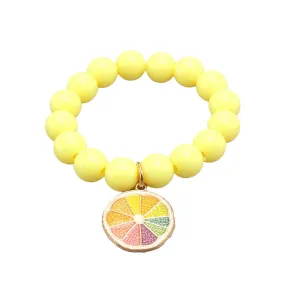 Beaded Charm Bracelet, Lemon