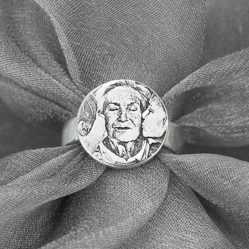 Beautiful Silver 925 Custom Personalized Photo Ring Gift