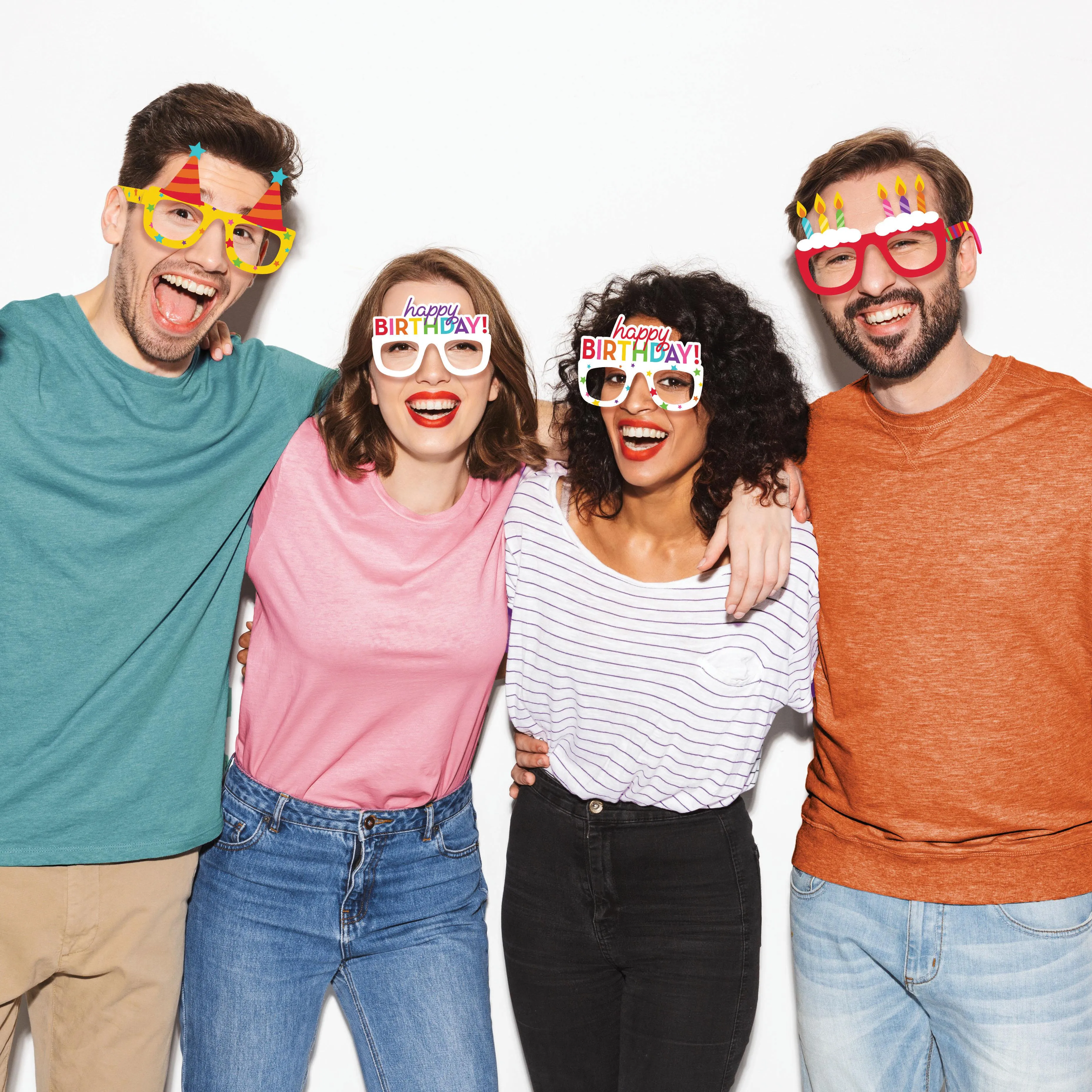 Birthday Paper Glasses (4/Pkg)