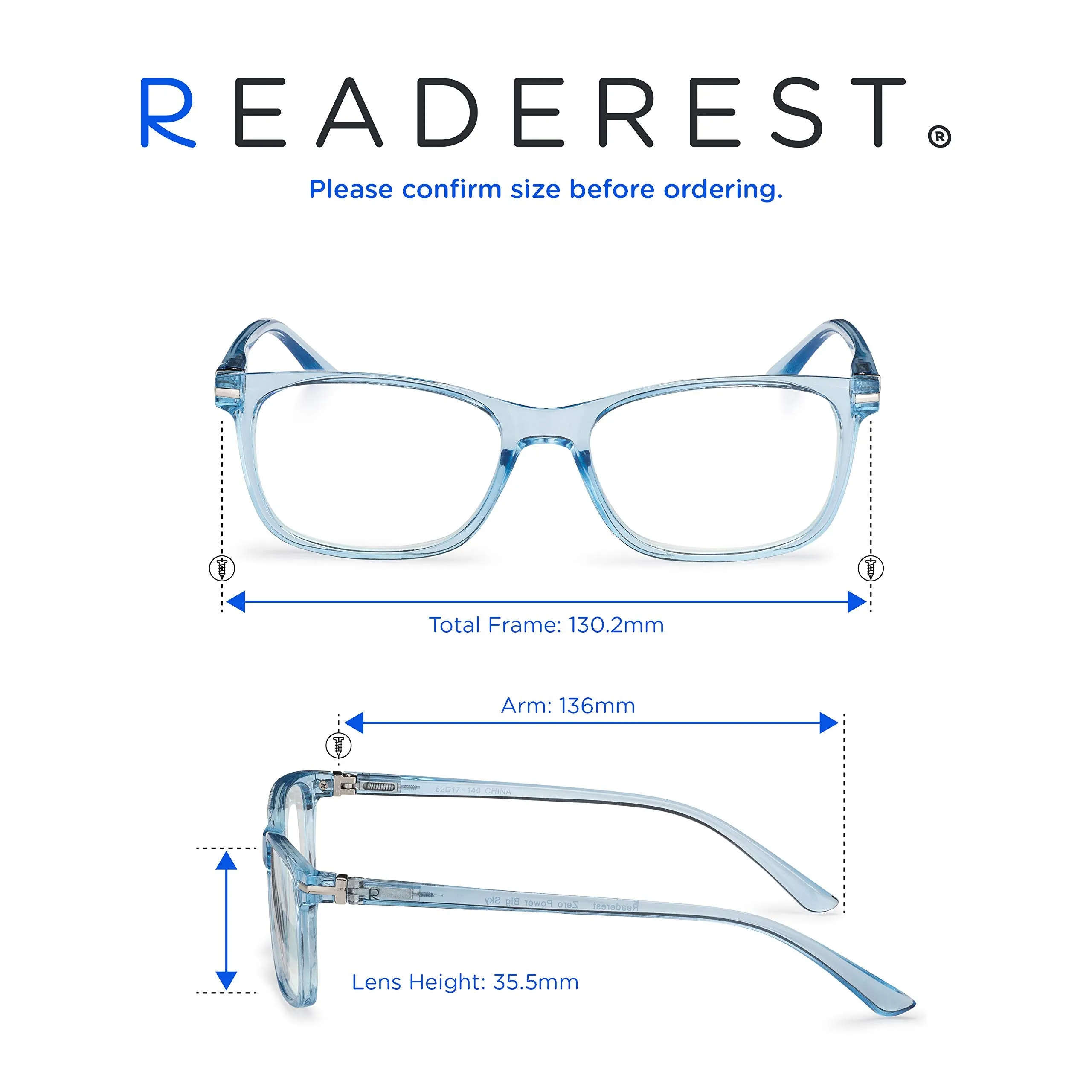 Blue-Light-Blocking-Reading-Glasses-Light-Blue-0-75-Magnification-Computer-Glasses