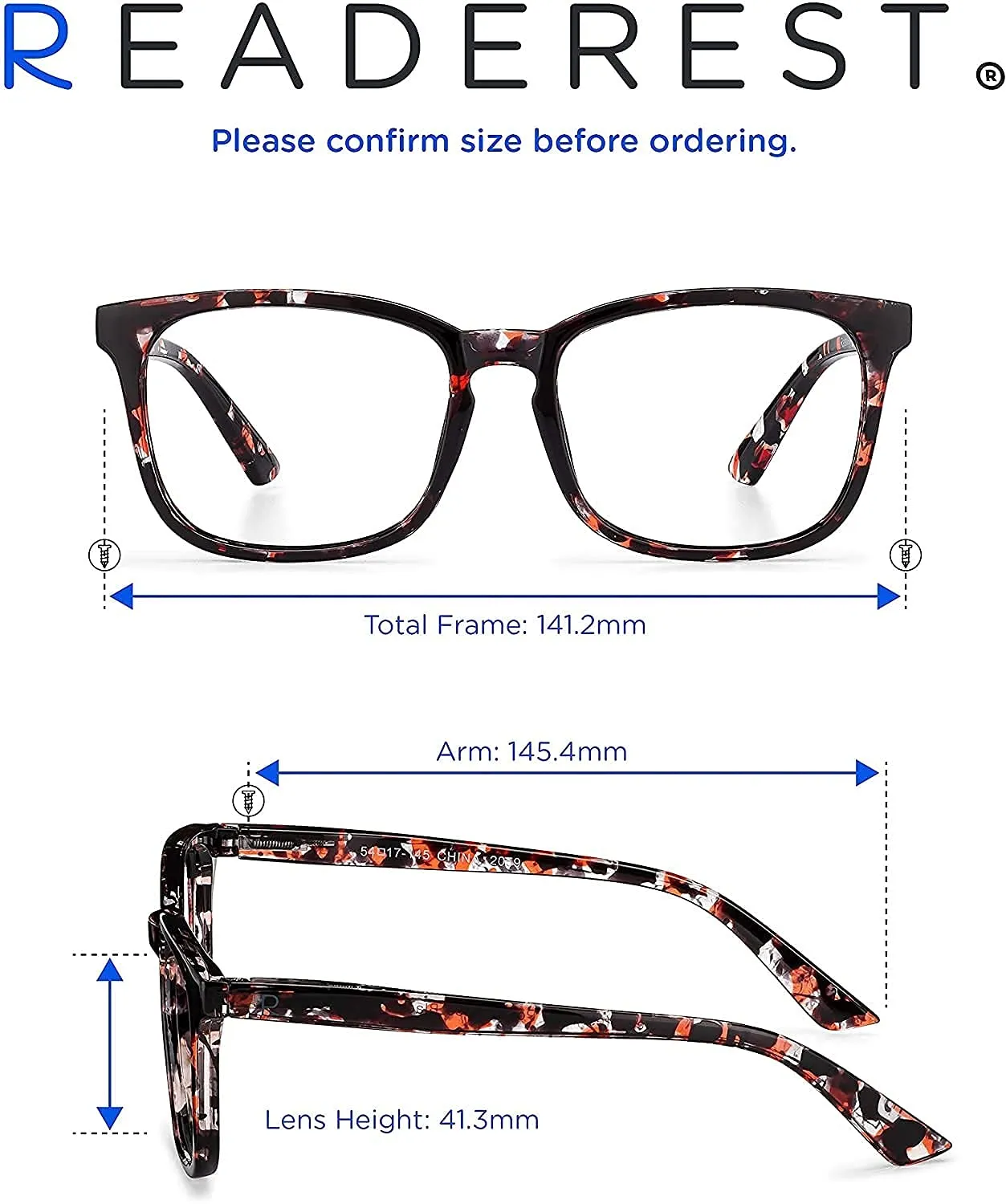 Blue-Light-Blocking-Reading-Glasses-Rose-Tortoise-3-00-Magnification-Computer-Glasses