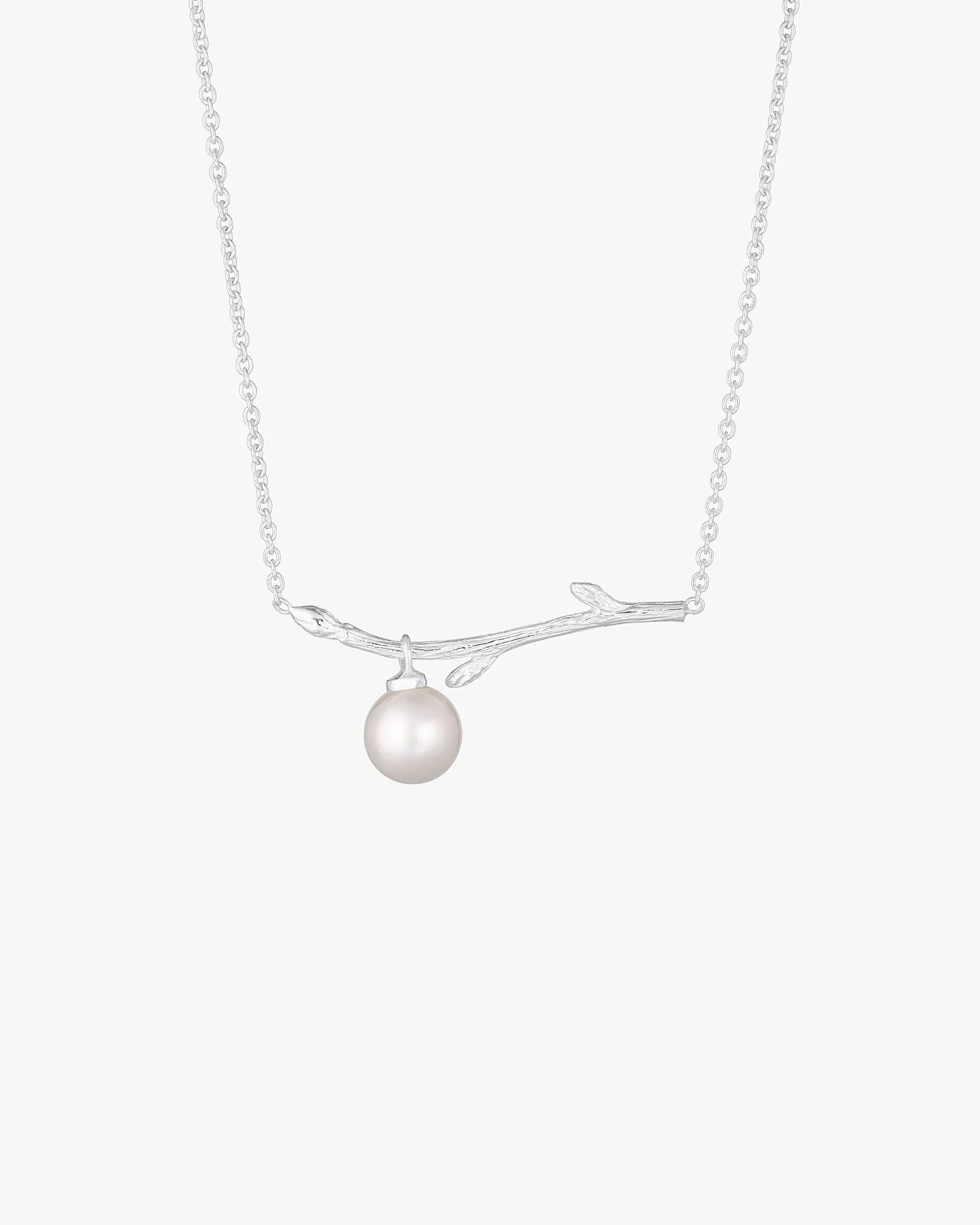 Branch pearl necklace silver