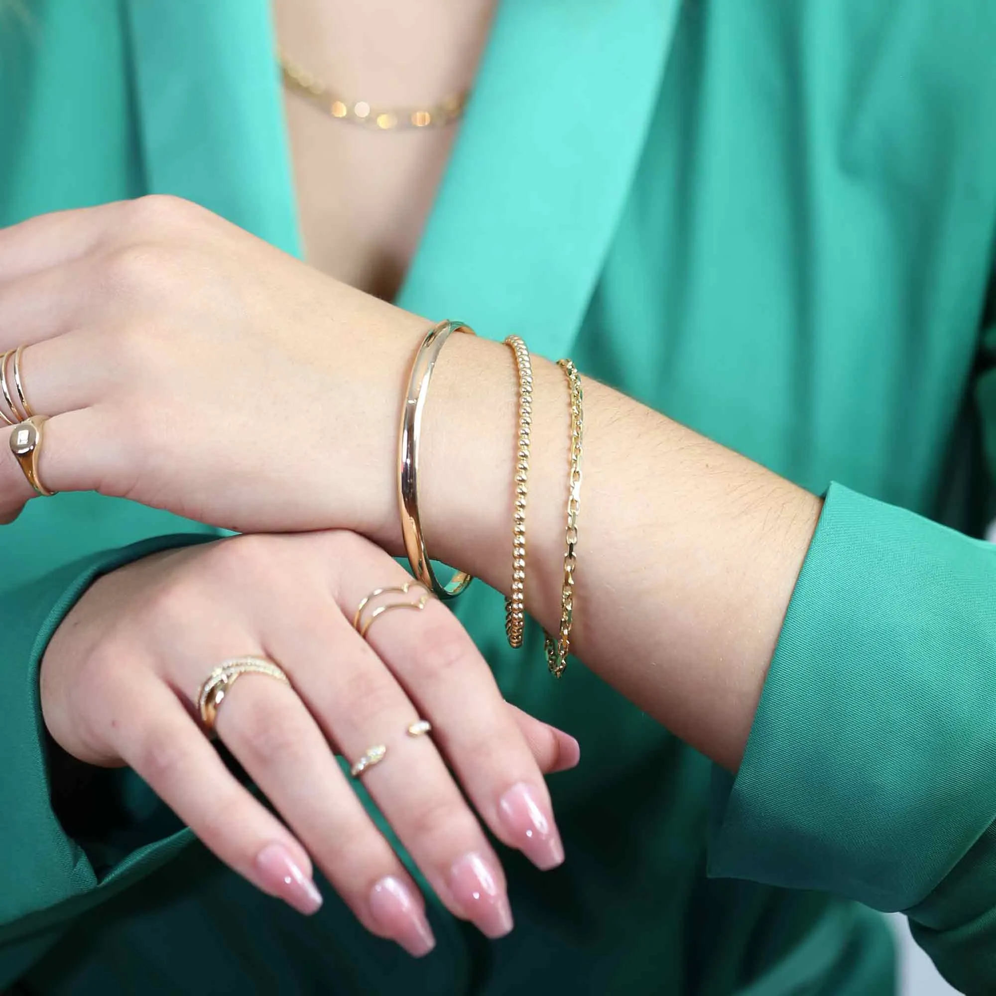 Bubble Beaded Gold Bracelet