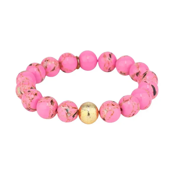 BudhaGirl Marble Beaded Bracelet - Pink