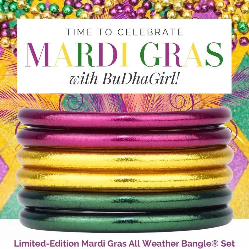 BuDhaGirl | Set of Six | Mardis Gras All Weather Bangles