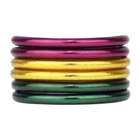 BuDhaGirl | Set of Six | Mardis Gras All Weather Bangles