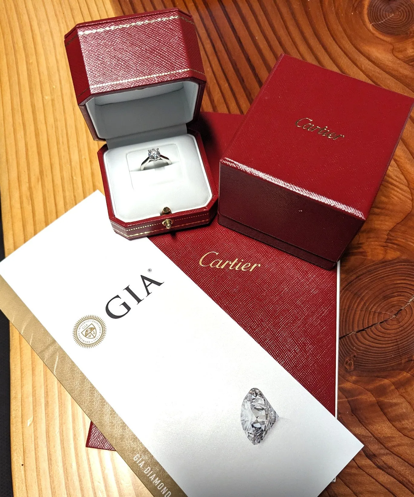 Cartier 1.22 Carat E/VVS2 Round Diamond Solitaire Engagement Ring in Platinum