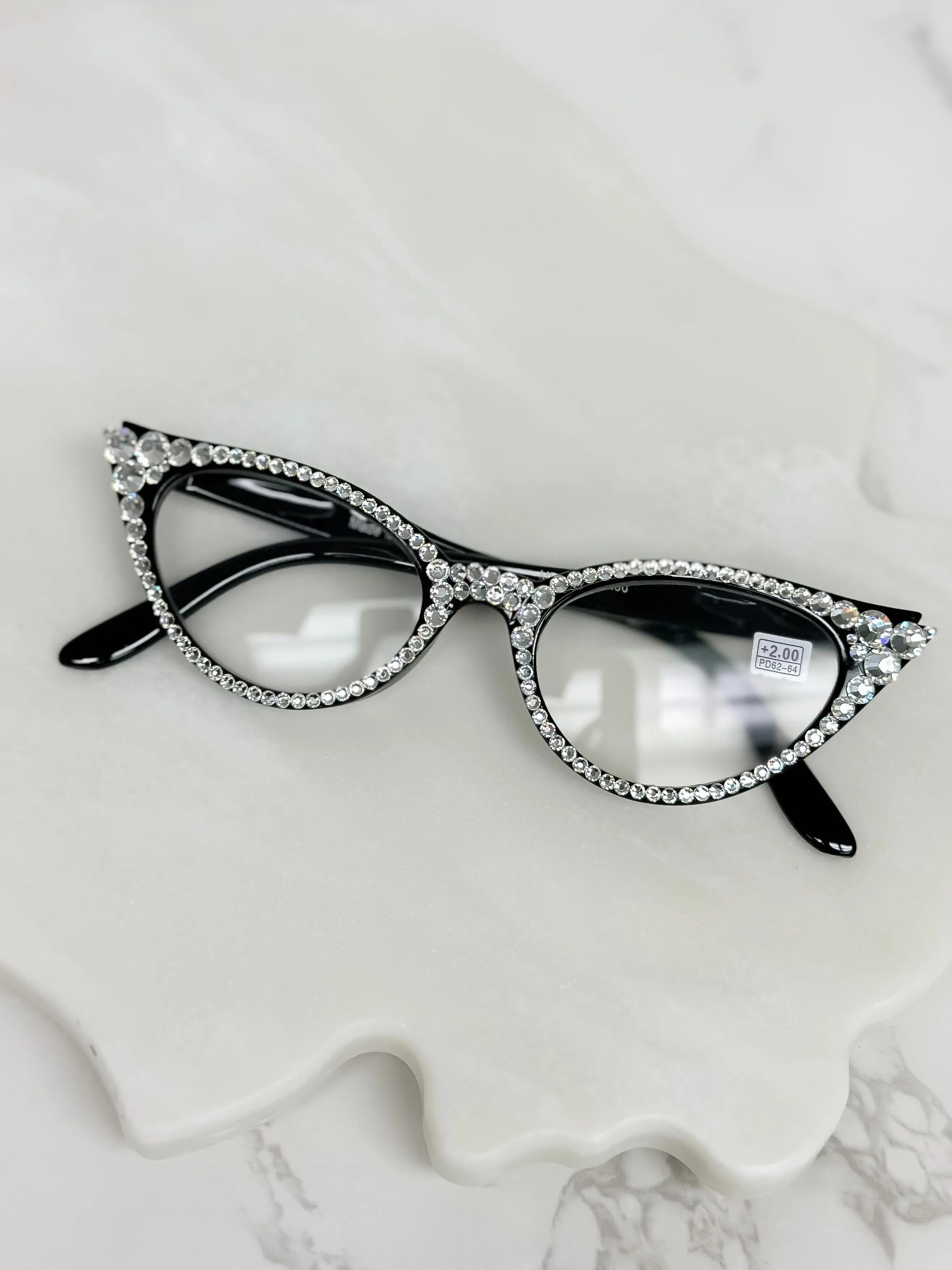 Cat Eye Rhinestone Reading Glasses