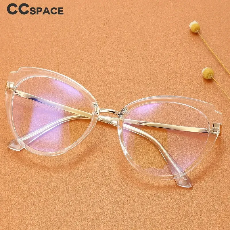 CCspace Unisex Full Rim Cat Eye Tr 90 Titanium Reading Glasses R48270