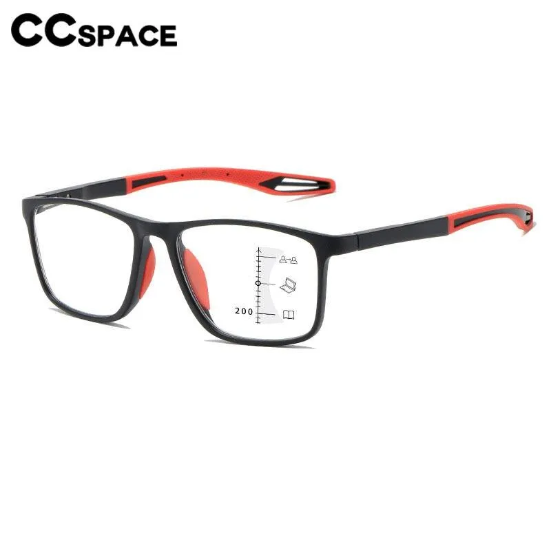 CCspace Unisex Full Rim Square Tr 90 Titanium Hyperopic Reading Glasses 56749