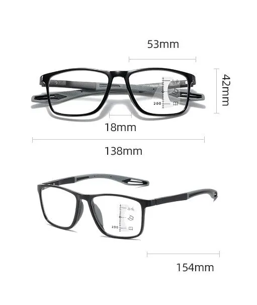 CCspace Unisex Full Rim Square Tr 90 Titanium Hyperopic Reading Glasses 56749