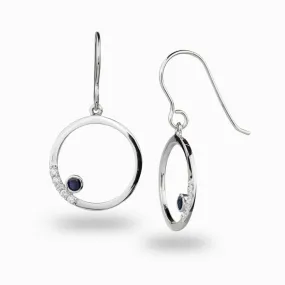 Cercle: Sapphire & Diamond Drop Earrings