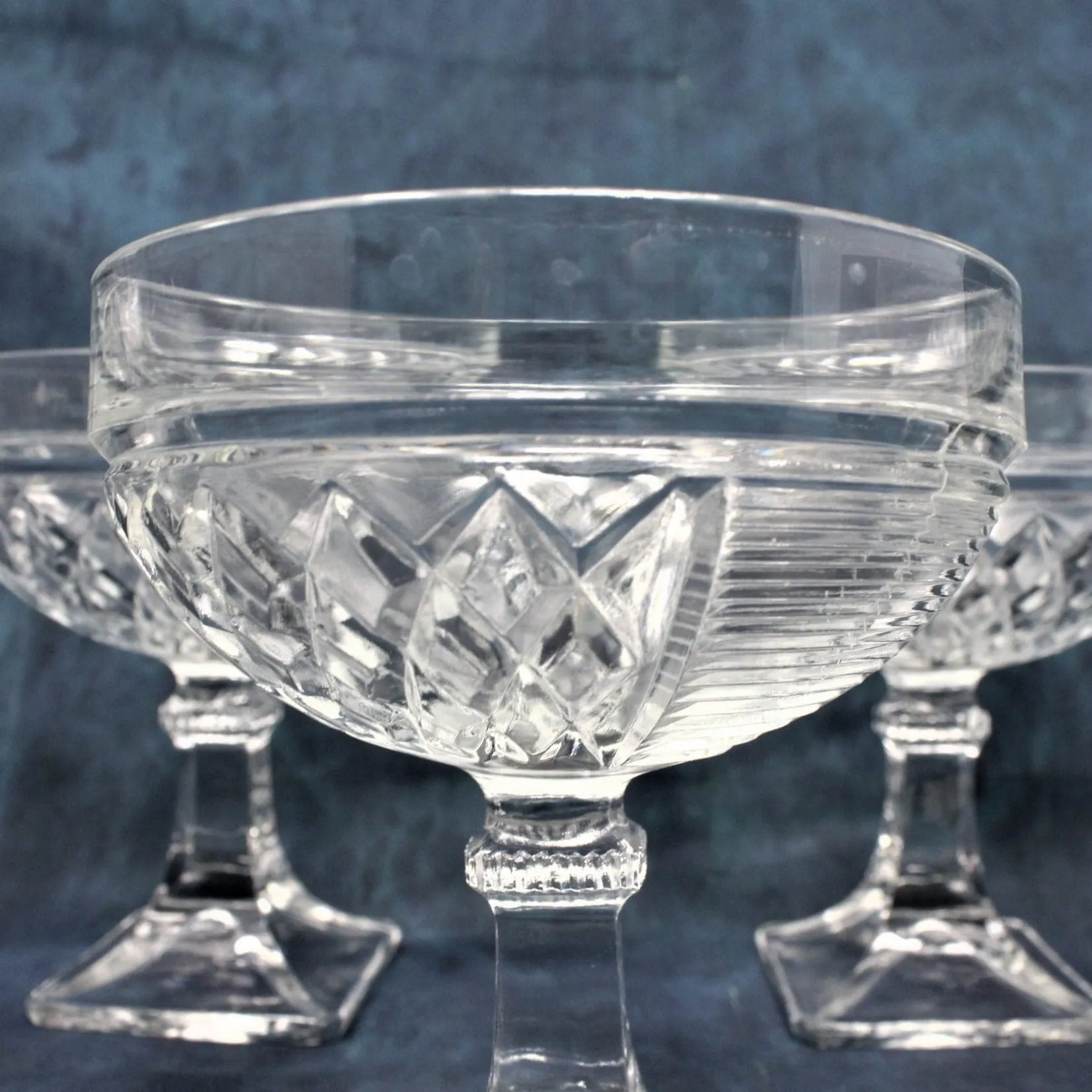 Champagne Coupe, Saben Glass, Contessa, Art Deco, Set of 6 Vintage