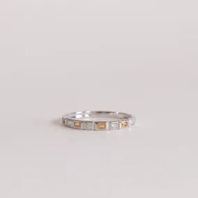 Citrine   Diamond Stackable Band