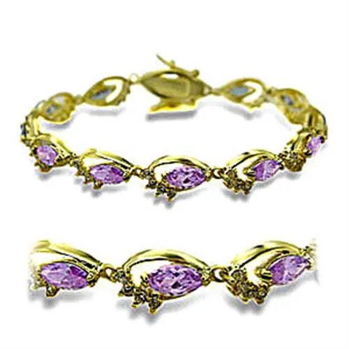 CJ415702 Wholesale Women's Gold AAA Grade CZ Light Amethyst Bracelet