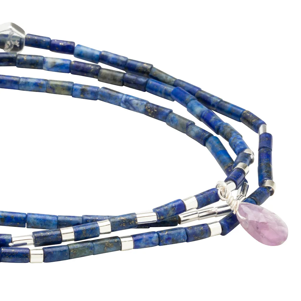 Clarity Lapis Silver Teardrop Wrap