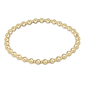 Classic Gold Grateful Pattern 4mm Bead Bracelet