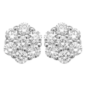 Cluster Diamond Earrings .26cttw 10K Yellow Gold