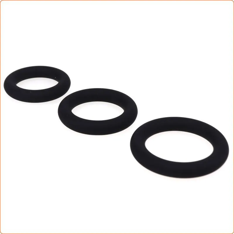 Cock Ring Trio 3 pack Assorted sizes of Silicone cock rings