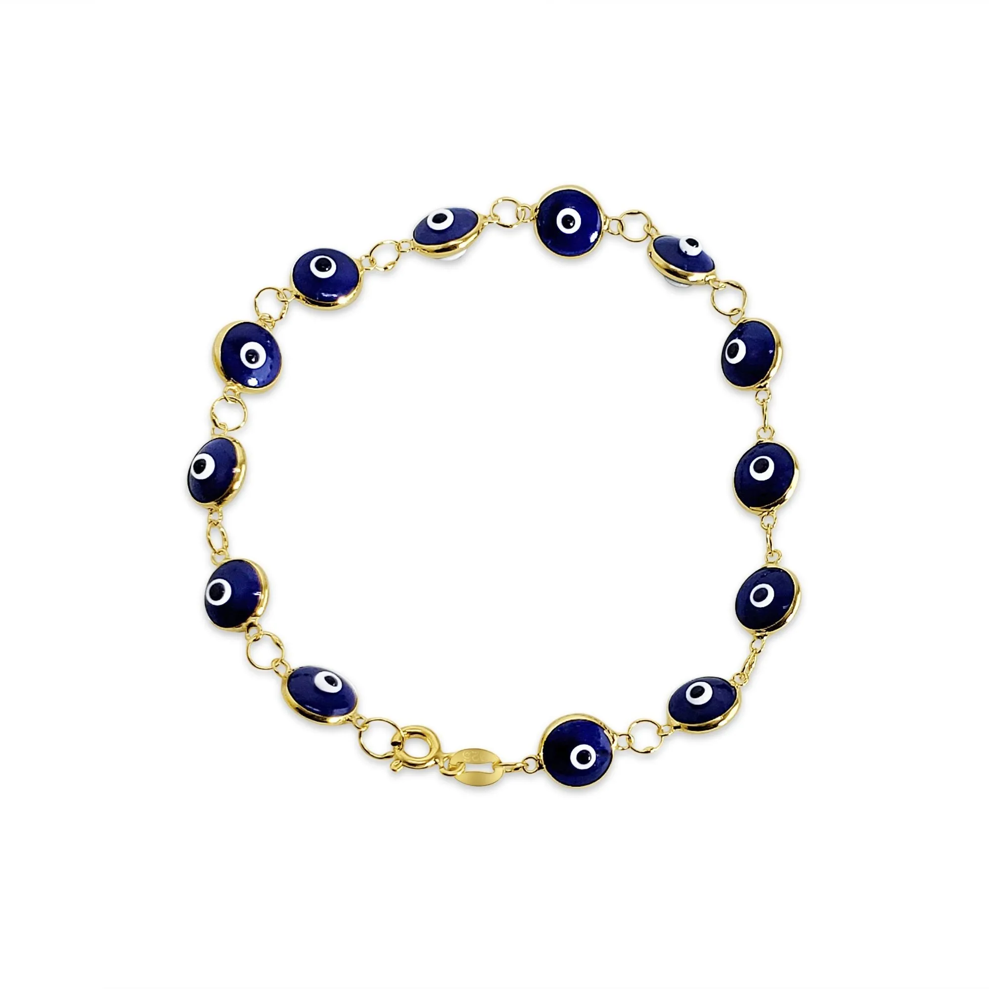 Colorful Evil Eye Bracelets in Gold and Silver