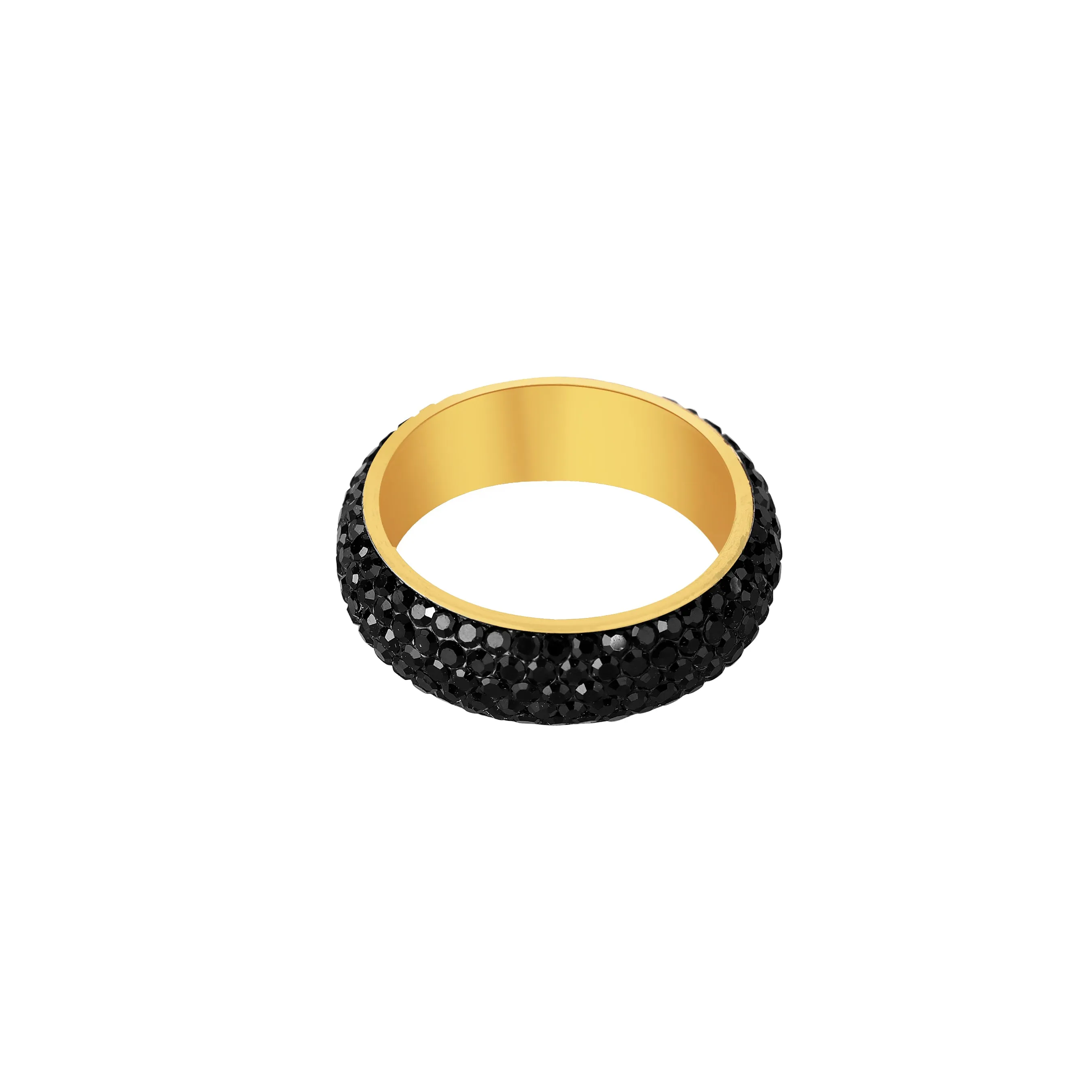 Contemporary Cubic Zirconia Everyday Wear Titanium & Gold Plated Ring For Women (Size : 17 to 21)