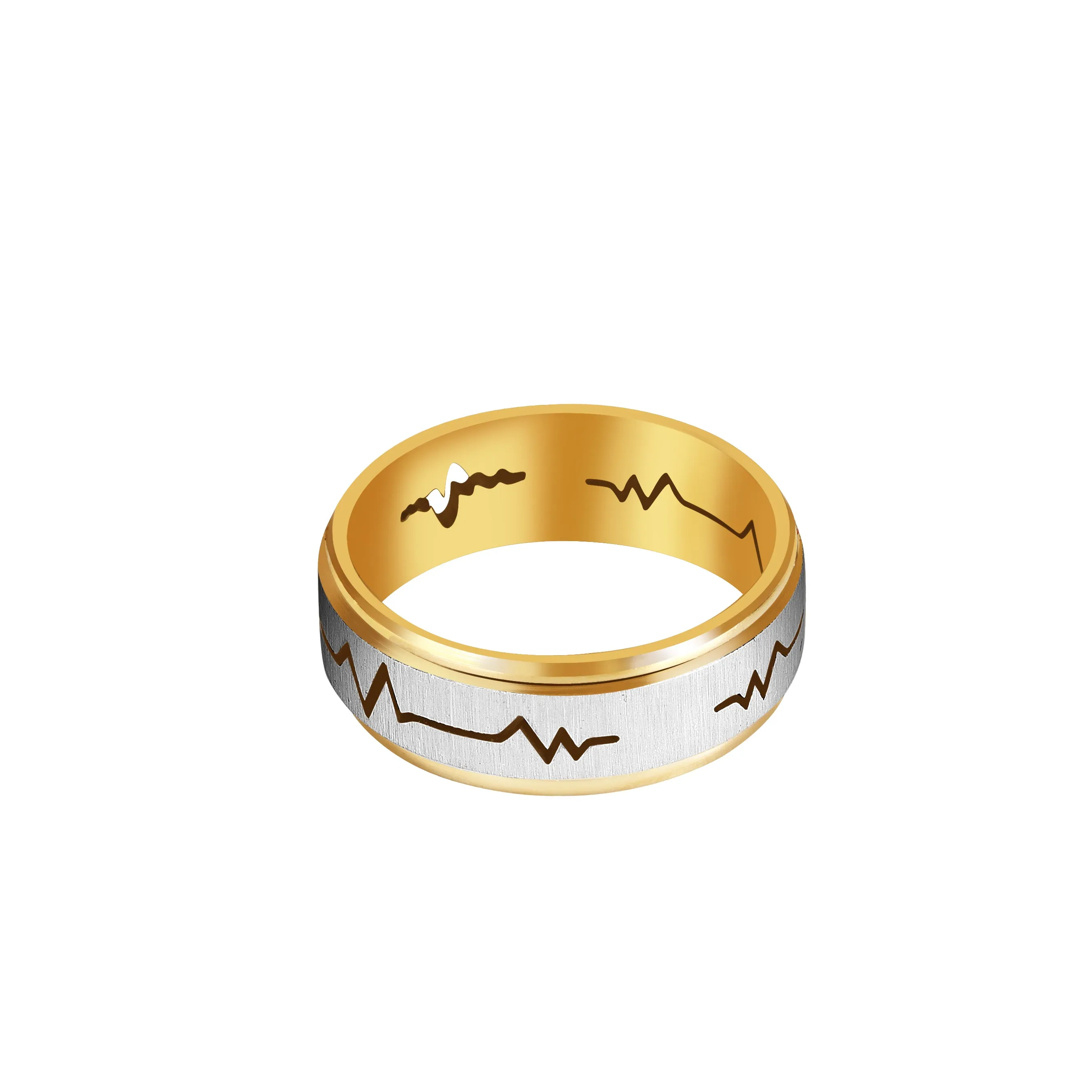 Contemporary Heartbeat Pattern Finger Ring For Men & Boy I Size : 16 To 21