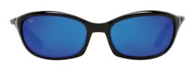 Costa Del Mar Mens Harpoon Shiny Black Frame - Blue Mirror 580 Glass Lens - Polarized Sunglasses