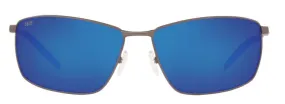 Costa Del Mar Turret Matte Dark Gunmetal Frame - Blue Mirror 580 Plastic Lens - Polarized Sunglasses