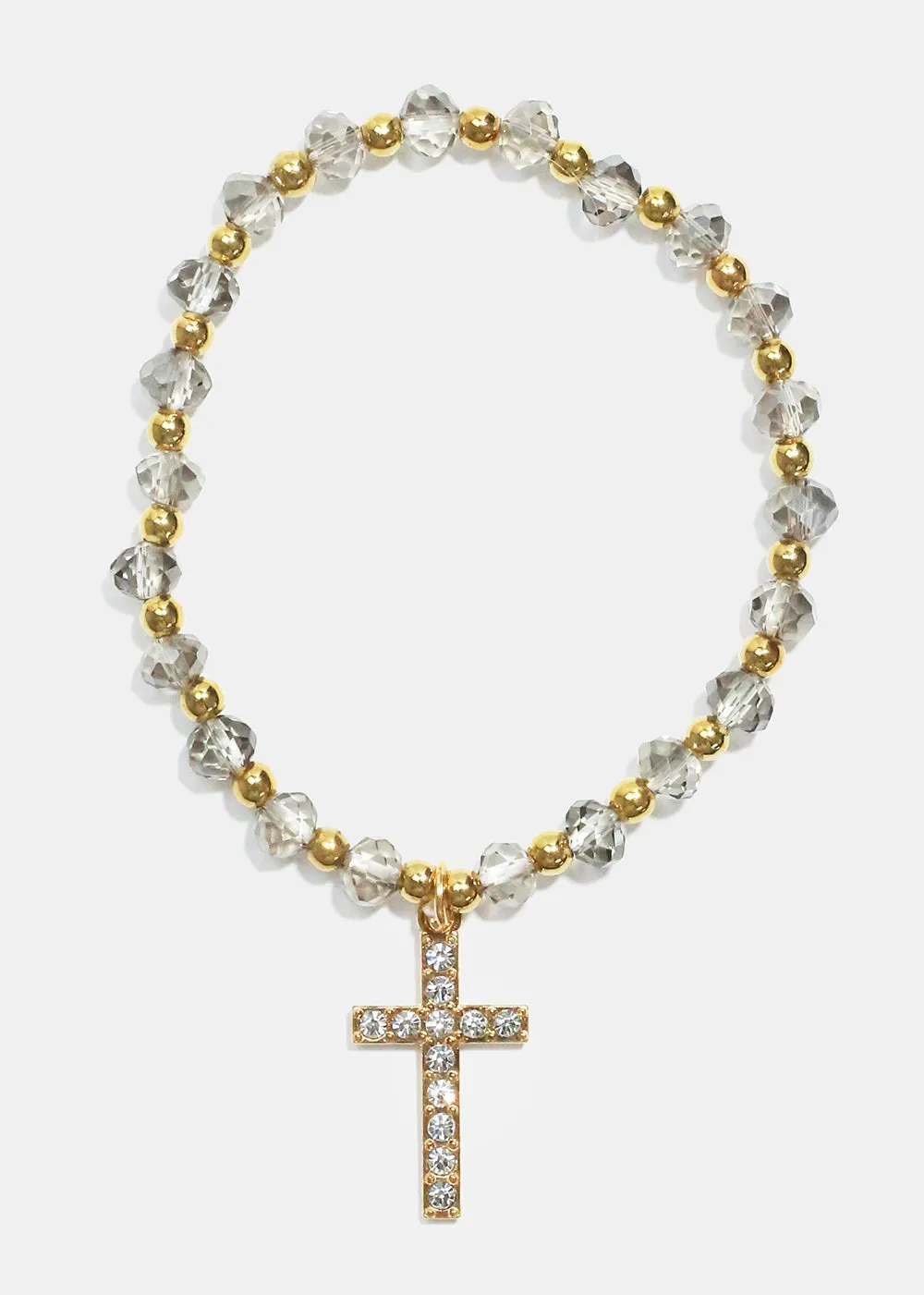 Cross Charm Beaded Bracelet