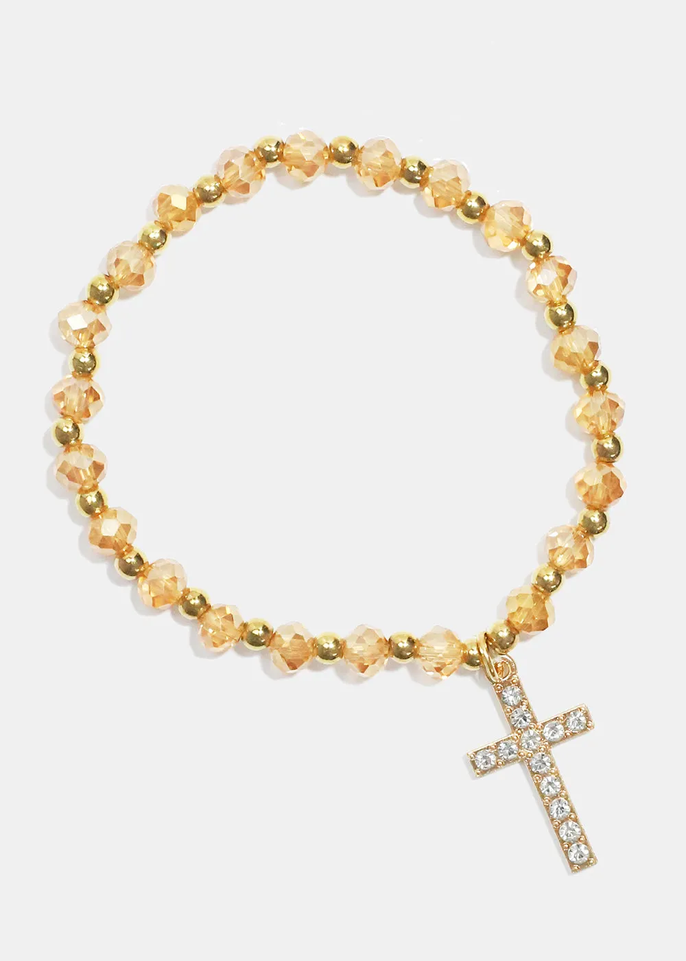 Cross Charm Beaded Bracelet