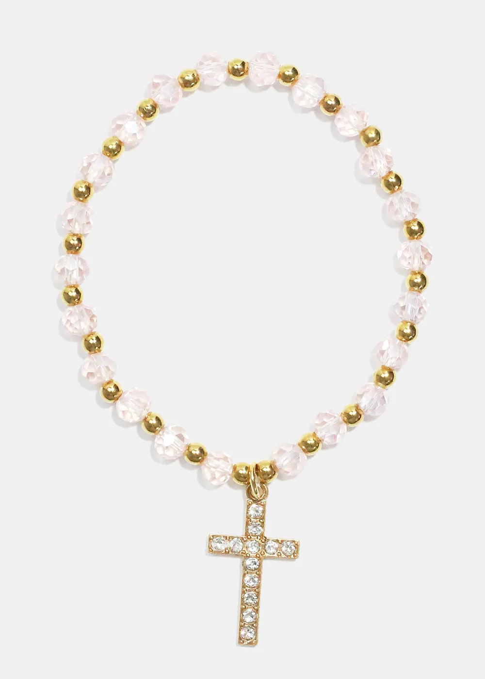 Cross Charm Beaded Bracelet