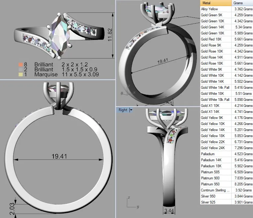 Cubic Zirconia Engagement Ring- Customer Designed Style 4097