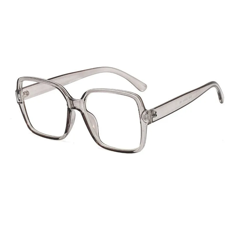 Cubojue Unisex Full Rim Oversized Square Tr 90 Titanium Myopic Reading Glasses