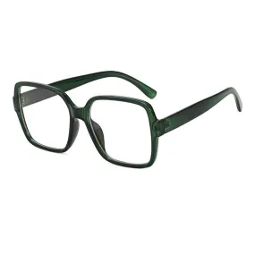 Cubojue Unisex Full Rim Oversized Square Tr 90 Titanium Myopic Reading Glasses