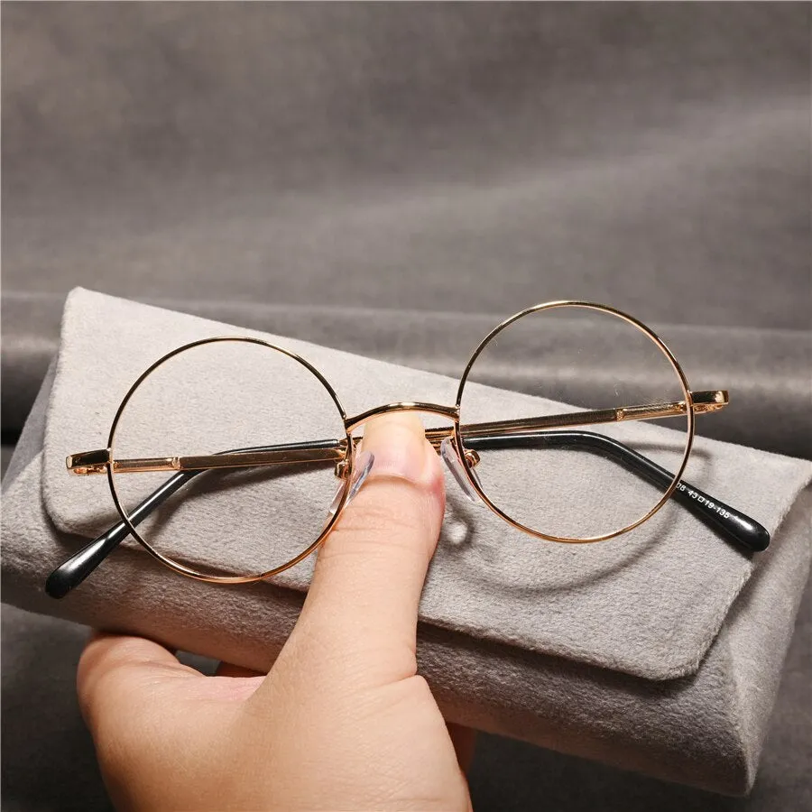 Cubojue Unisex Full Rim Round Alloy 43mm Reading Glasses