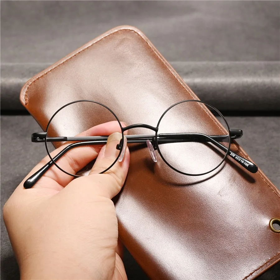 Cubojue Unisex Full Rim Round Alloy 43mm Reading Glasses