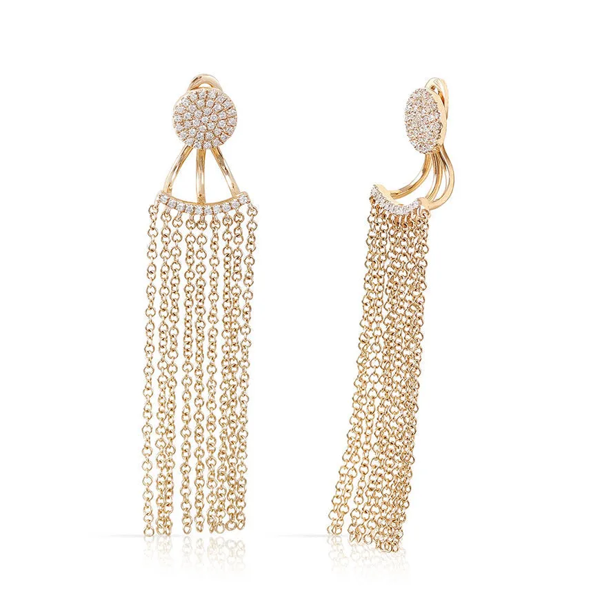 DIAMOND TWO PART TASSEL DROP EARRINGS