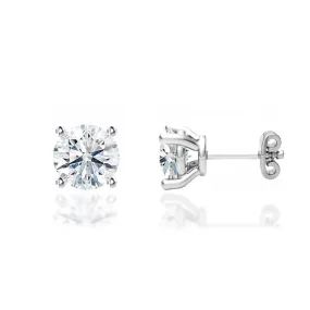 DOVE - Round Lab Diamond 950 Platinum Stud Earrings