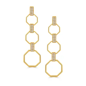 Doves Hexagon Drop Earrings